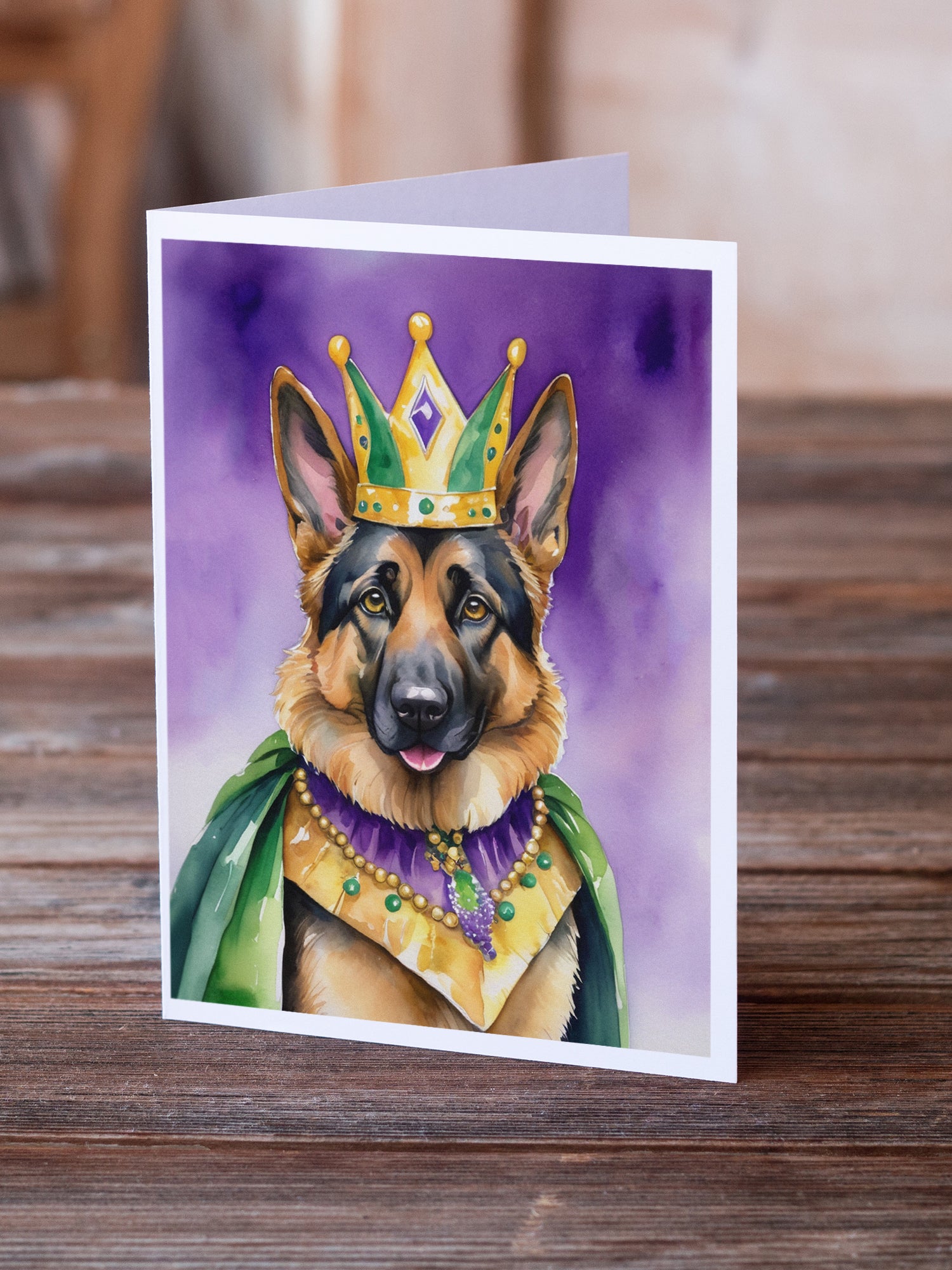 Buy this German Shepherd King of Mardi Gras Greeting Cards Pack of 8