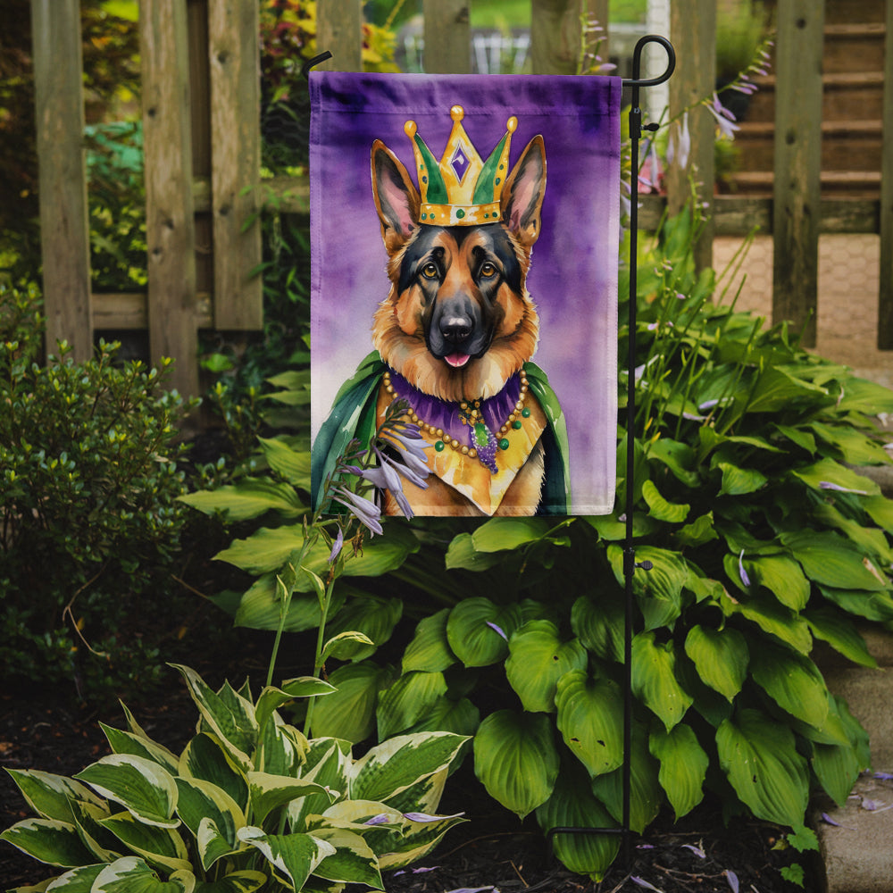 German Shepherd King of Mardi Gras Garden Flag