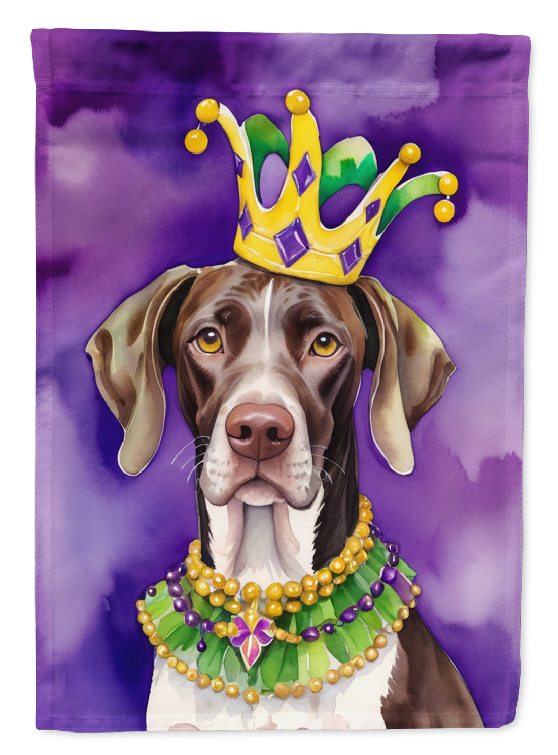 Buy this German Shorthaired Pointer King of Mardi Gras House Flag