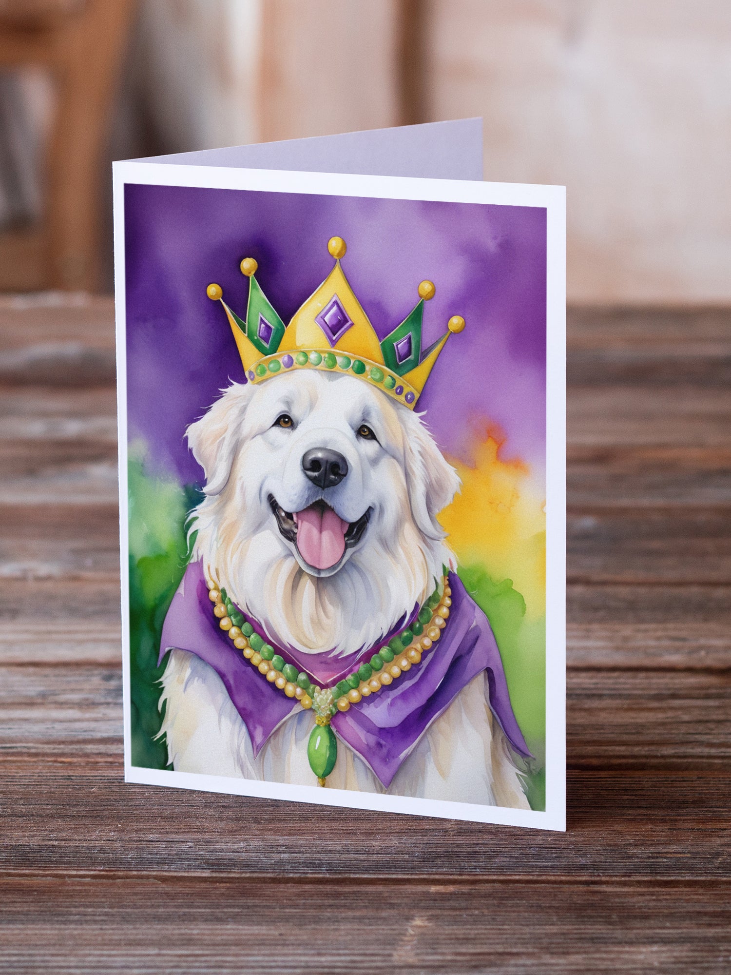 Buy this Great Pyrenees King of Mardi Gras Greeting Cards Pack of 8