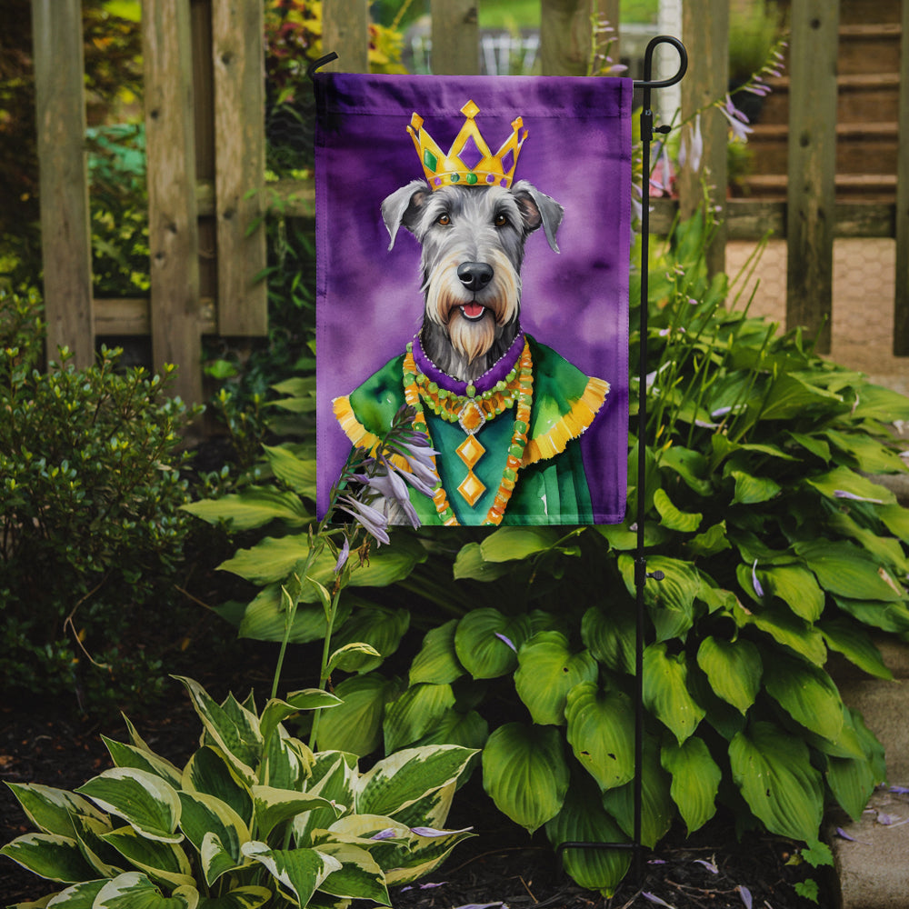 Irish Wolfhound King of Mardi Gras Garden Flag