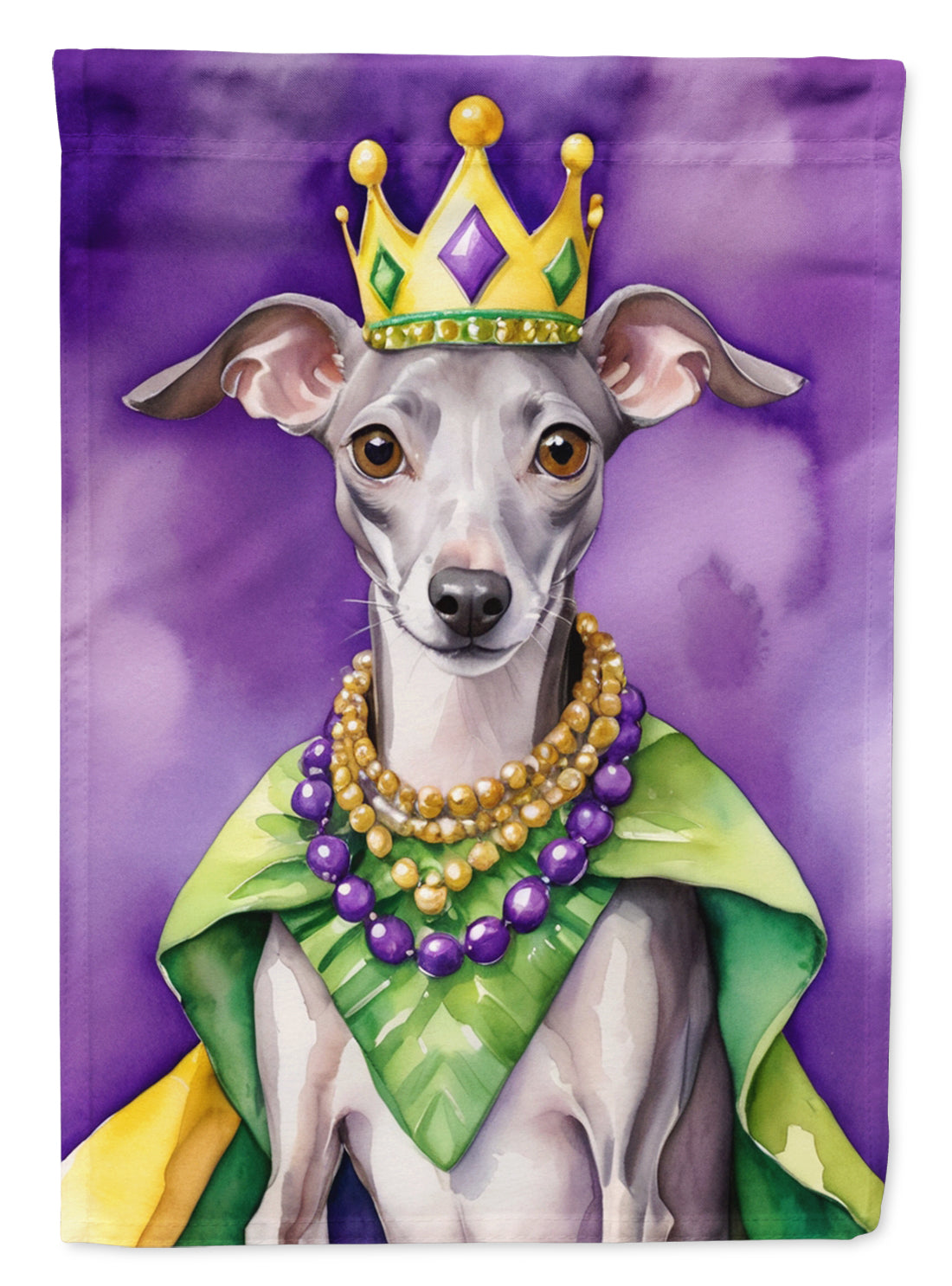 Buy this Italian Greyhound King of Mardi Gras House Flag