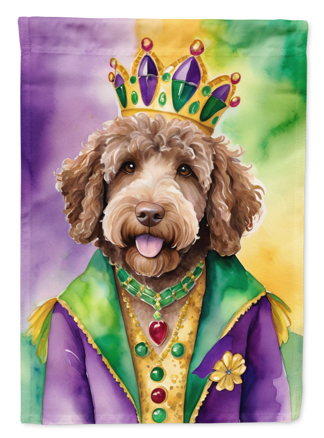 Buy this Labradoodle King of Mardi Gras House Flag