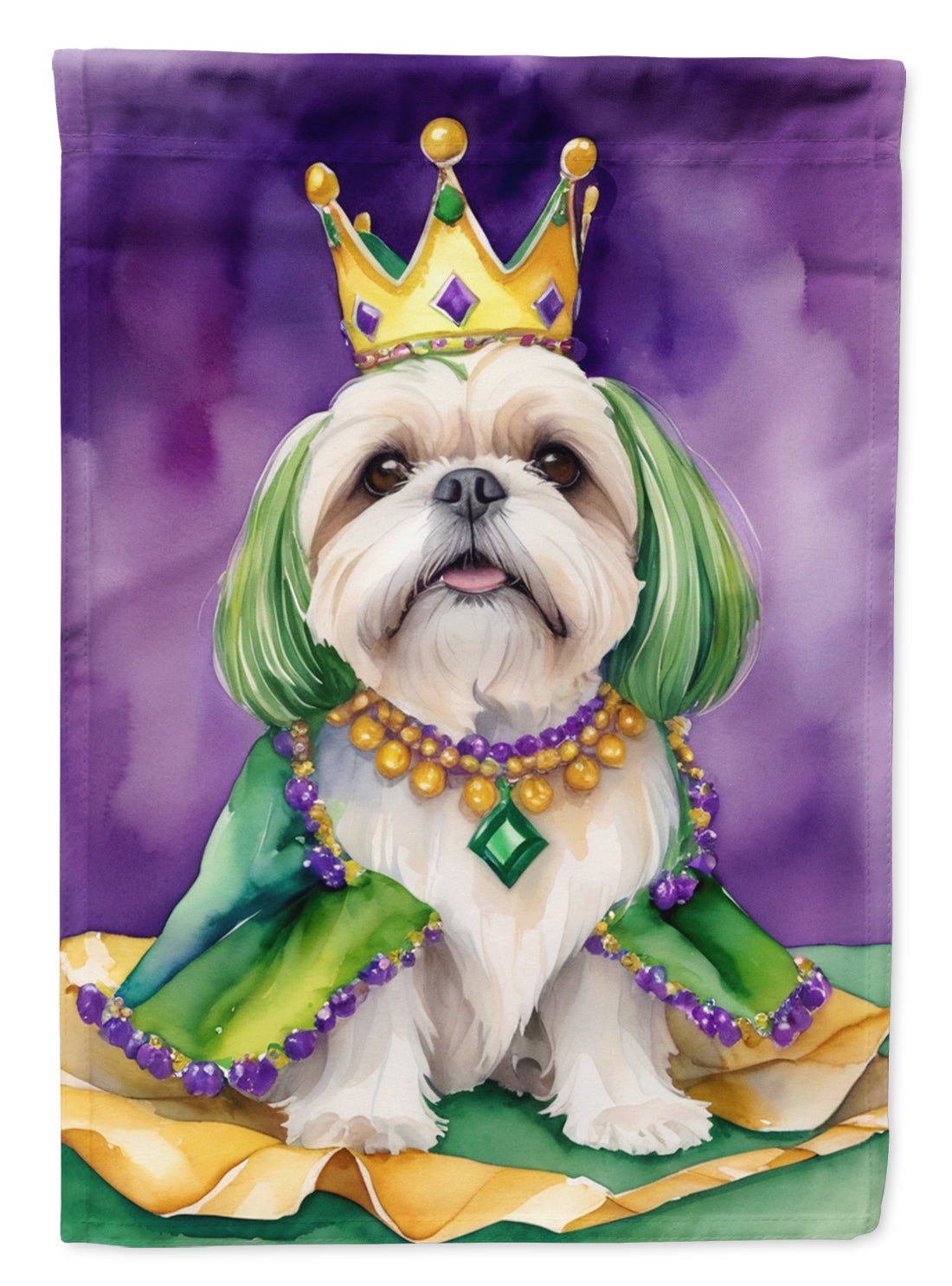 Buy this Lhasa Apso King of Mardi Gras House Flag