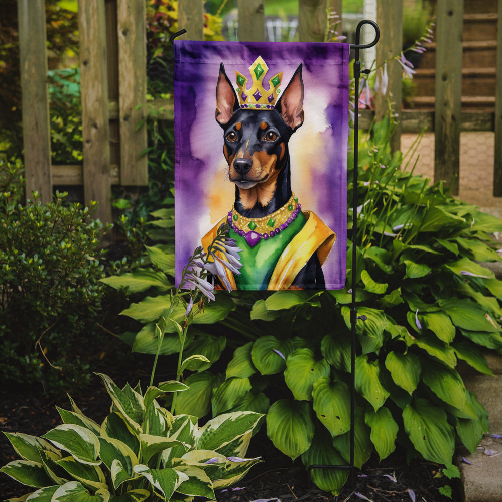 Manchester Terrier King of Mardi Gras Garden Flag