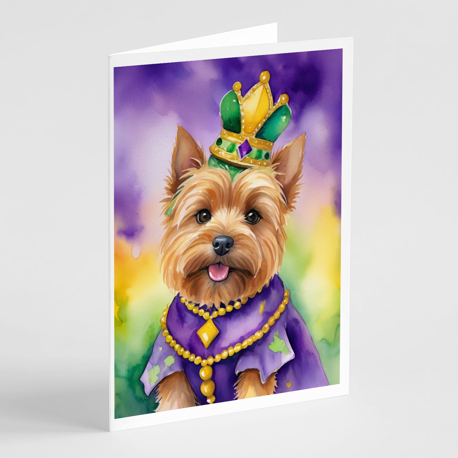 Buy this Norwich Terrier King of Mardi Gras Greeting Cards Pack of 8