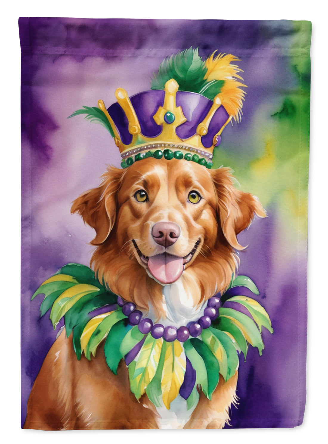 Buy this Nova Scotia Duck Tolling Retriever King of Mardi Gras House Flag