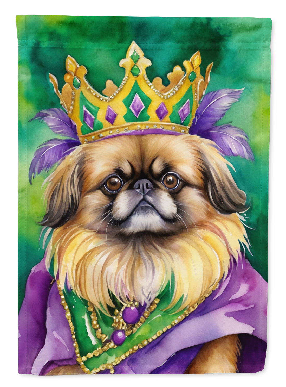 Buy this Pekingese King of Mardi Gras House Flag