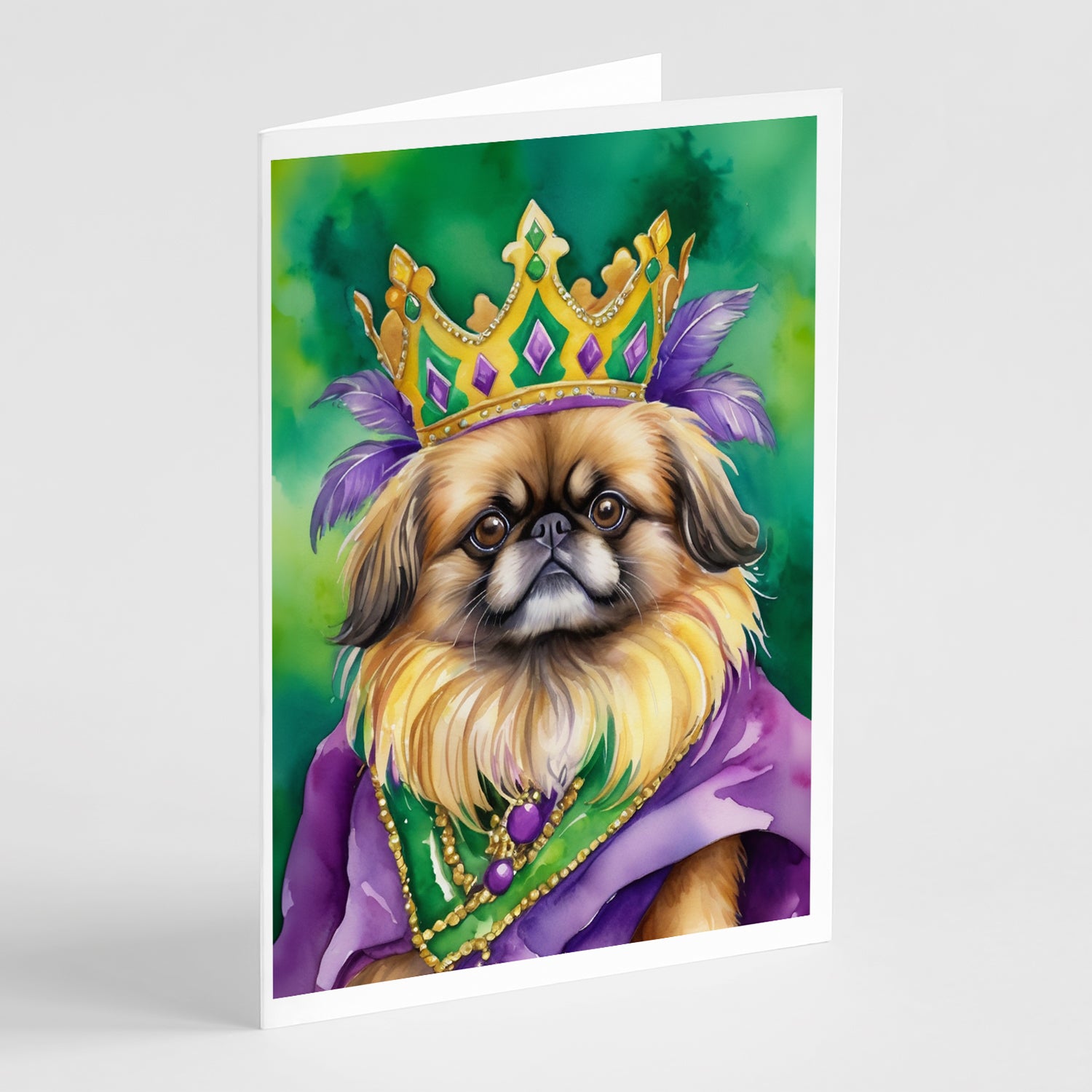 Buy this Pekingese King of Mardi Gras Greeting Cards Pack of 8