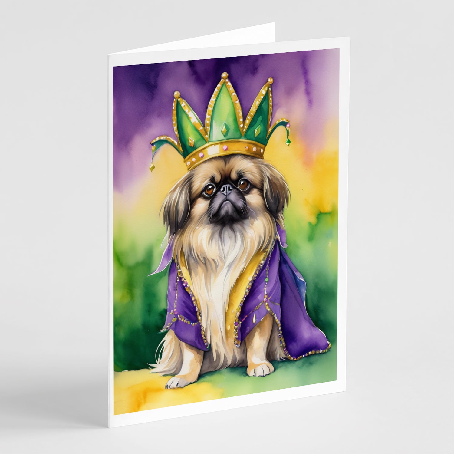 Buy this Pekingese King of Mardi Gras Greeting Cards Pack of 8