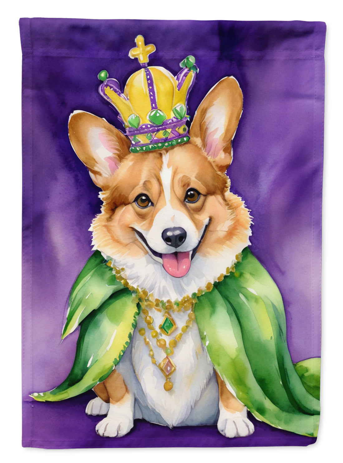 Buy this Corgi King of Mardi Gras House Flag