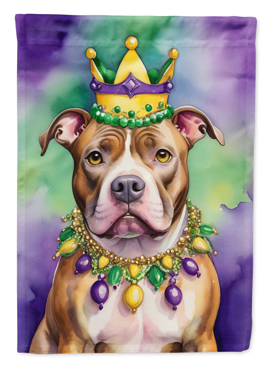 Buy this Pit Bull Terrier King of Mardi Gras Garden Flag