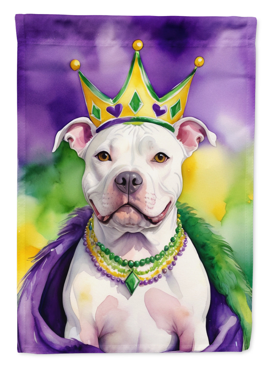 Buy this Pit Bull Terrier King of Mardi Gras Garden Flag