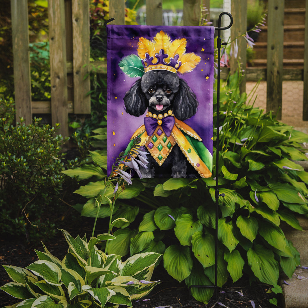 Buy this Black Poodle King of Mardi Gras Garden Flag