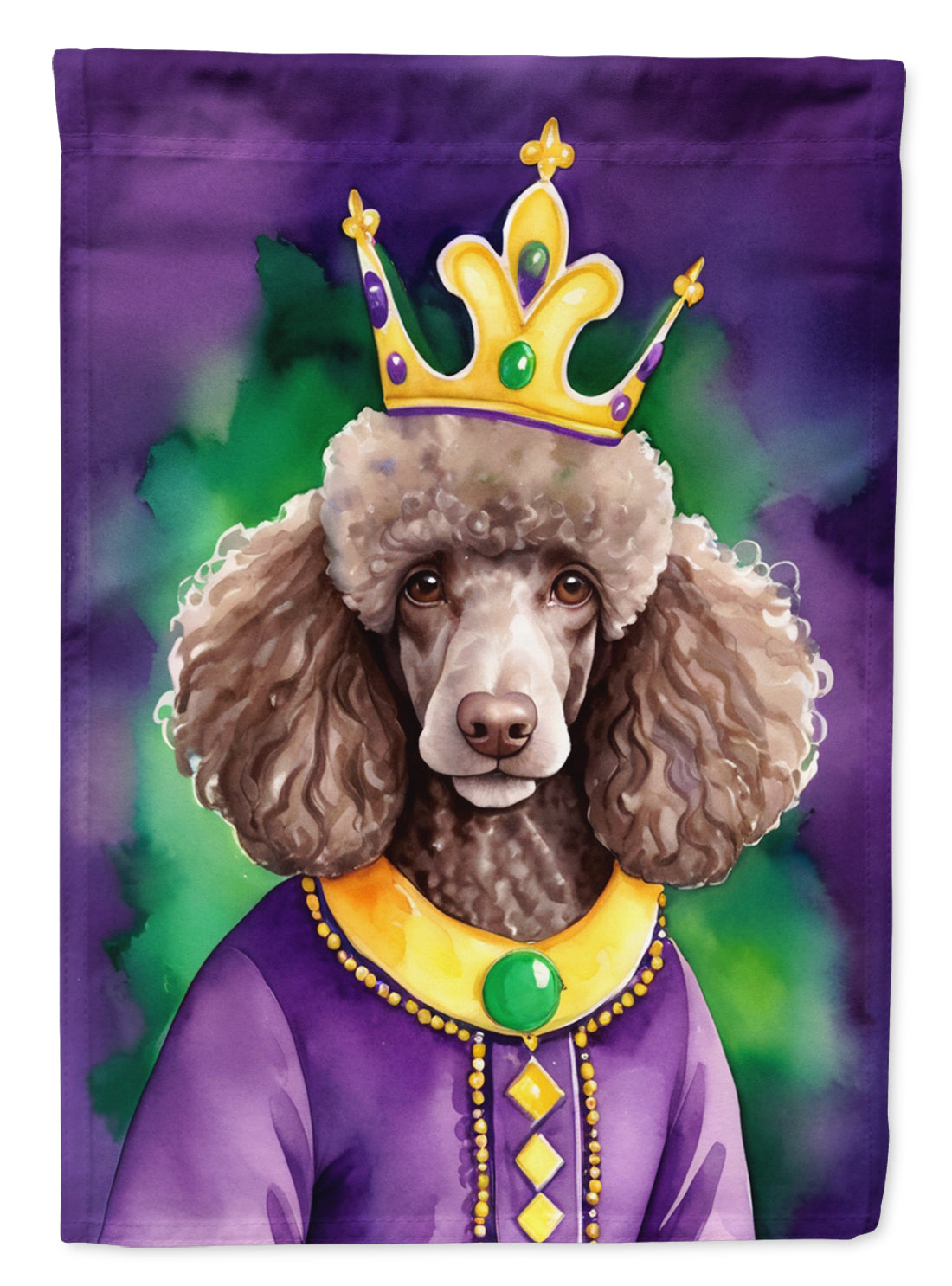 Buy this Chocolate Poodle King of Mardi Gras Garden Flag