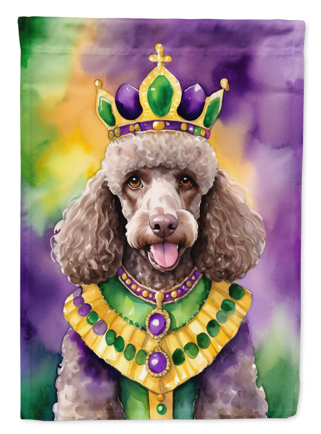 Buy this Chocolate Poodle King of Mardi Gras Garden Flag