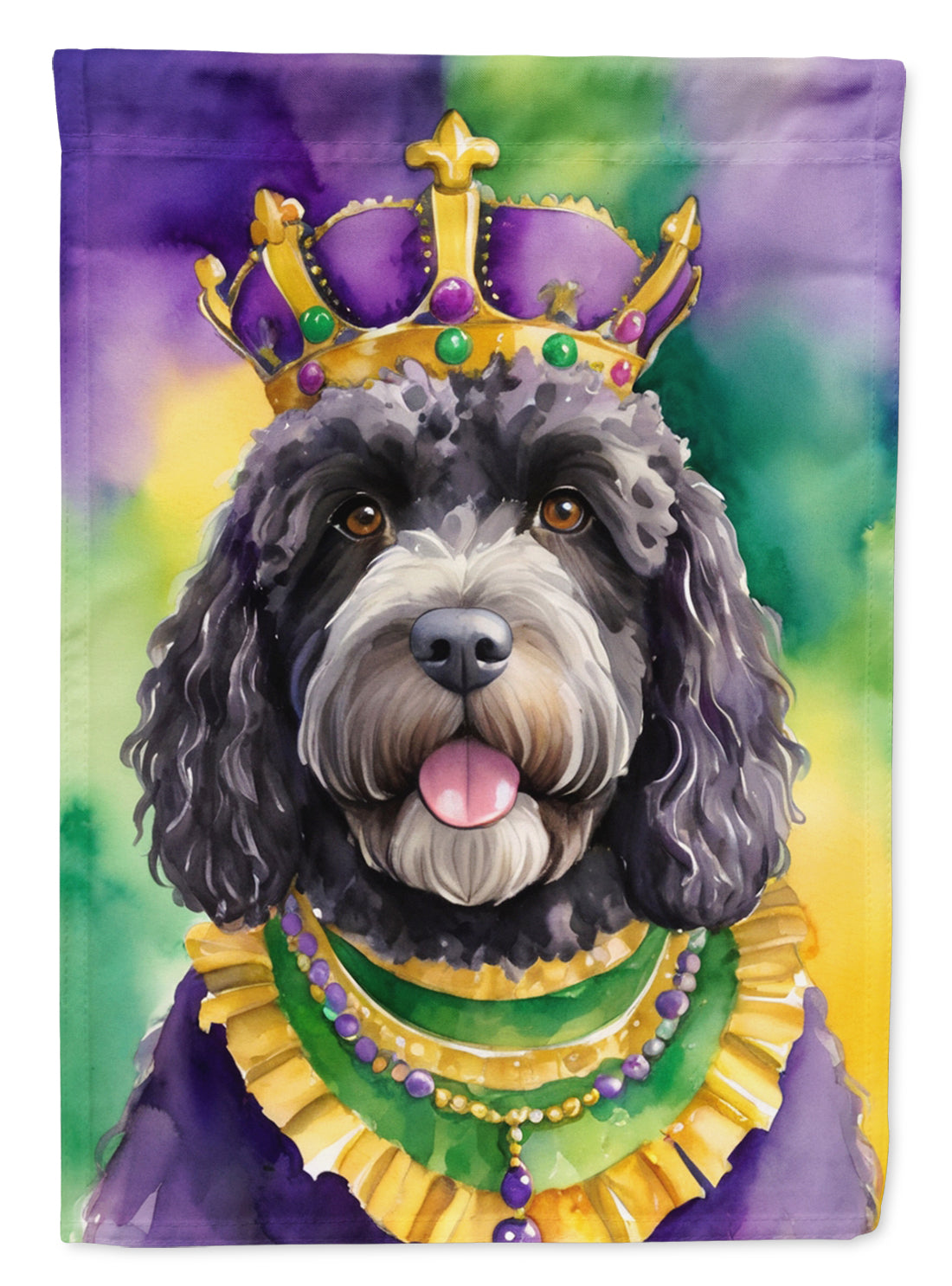 Buy this Portuguese Water Dog King of Mardi Gras House Flag