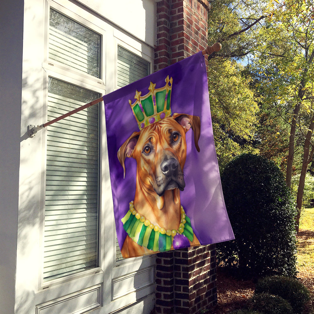 Rhodesian Ridgeback King of Mardi Gras House Flag