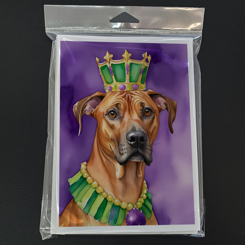 Rhodesian Ridgeback King of Mardi Gras Greeting Cards Pack of 8