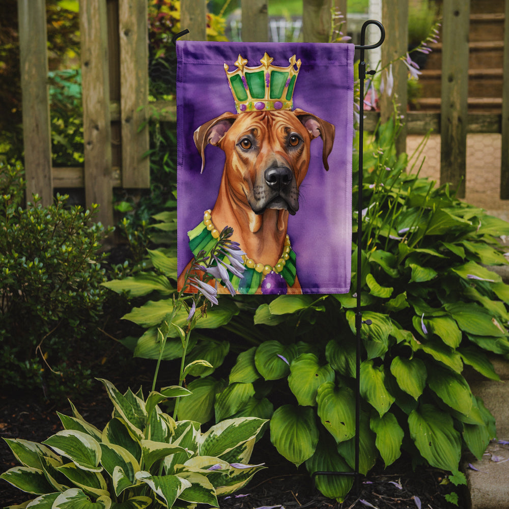 Rhodesian Ridgeback King of Mardi Gras Garden Flag