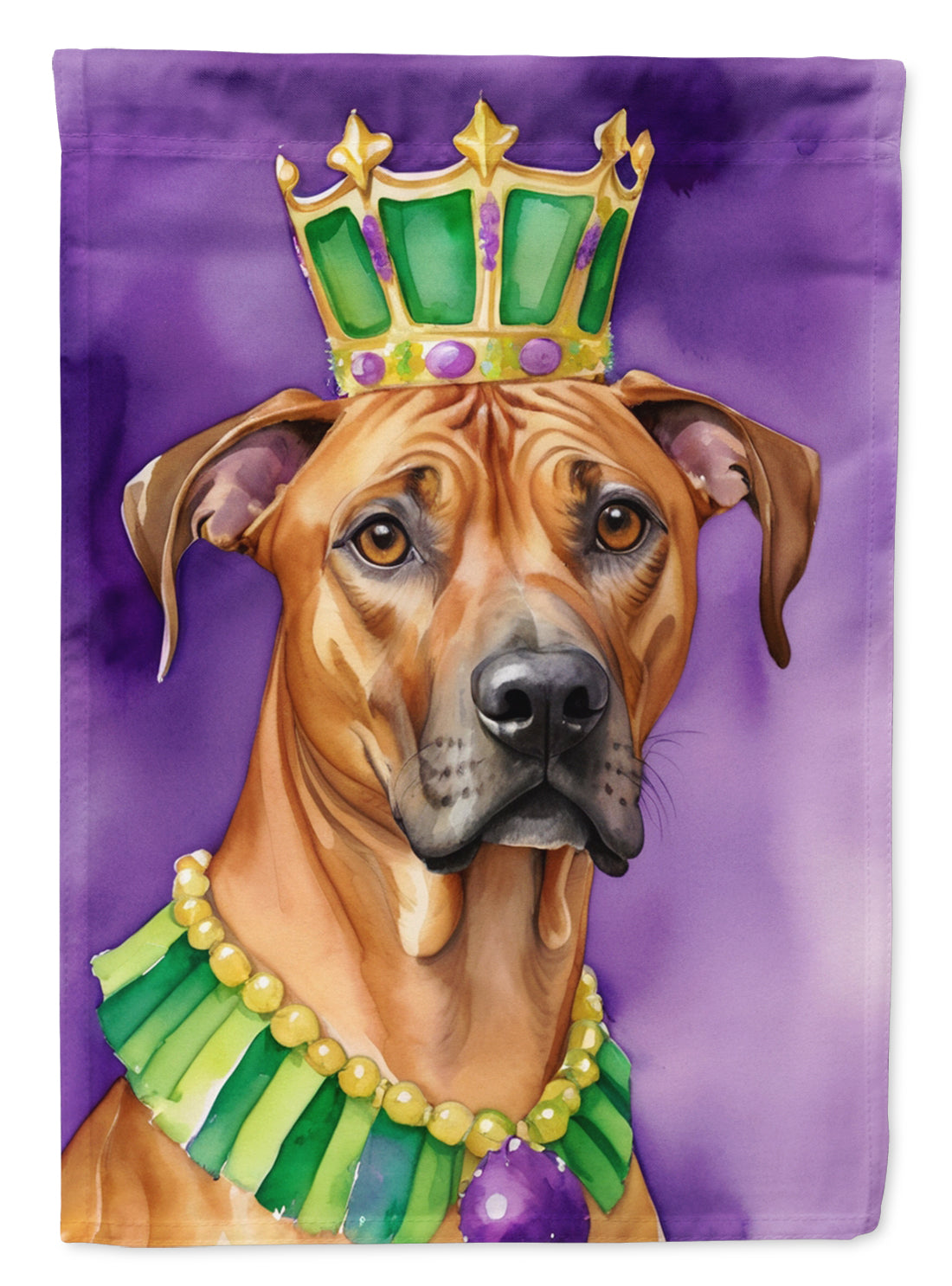 Buy this Rhodesian Ridgeback King of Mardi Gras Garden Flag