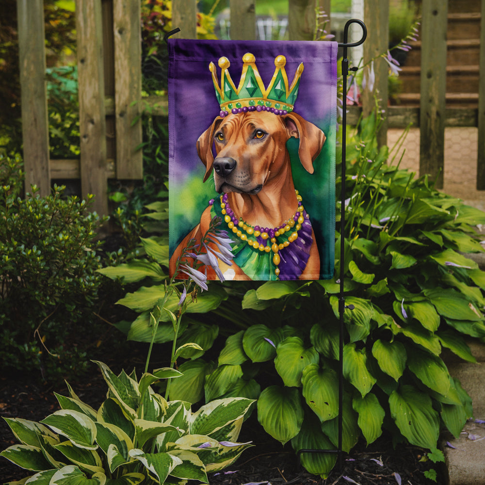 Rhodesian Ridgeback King of Mardi Gras Garden Flag