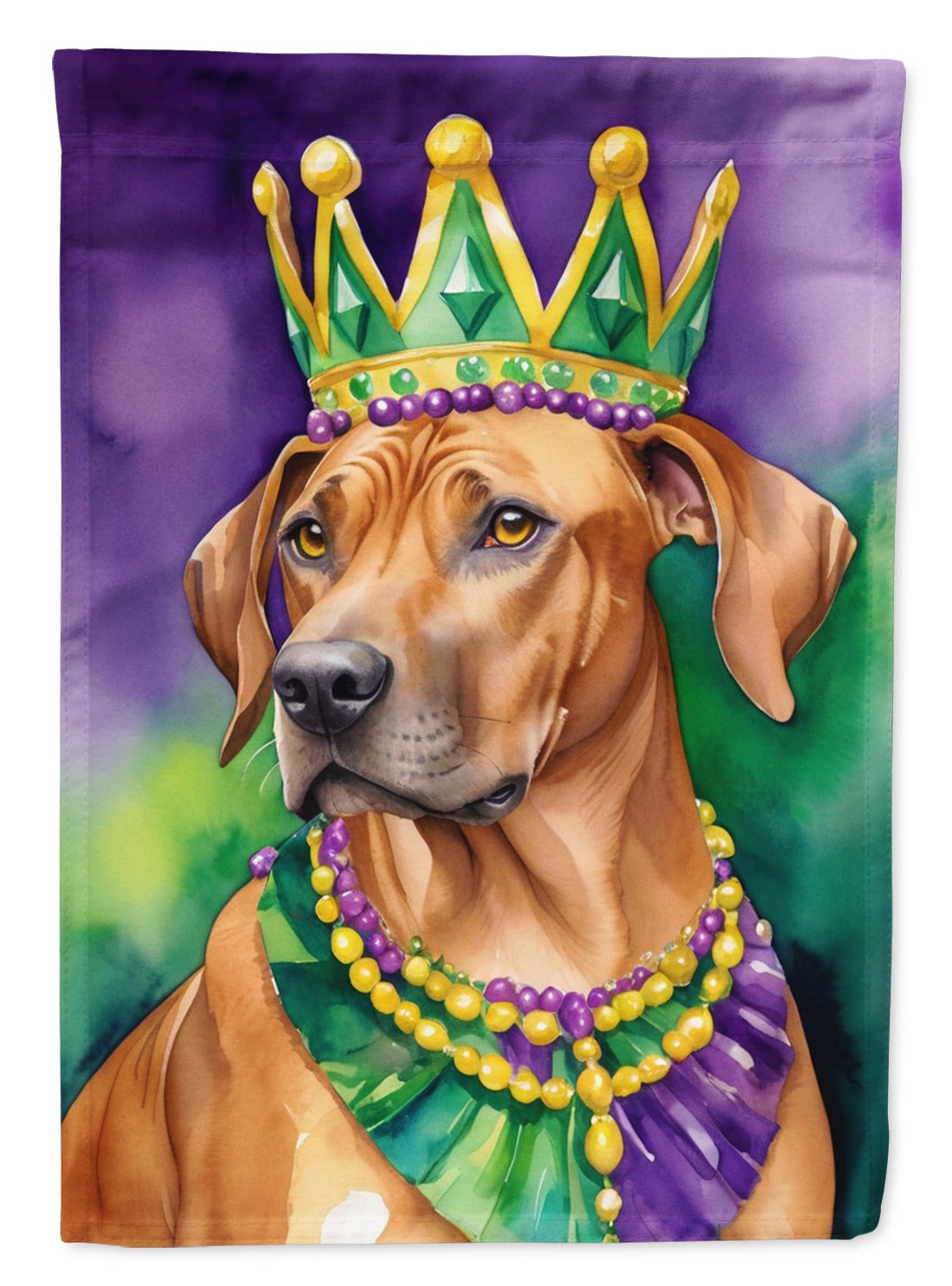 Buy this Rhodesian Ridgeback King of Mardi Gras Garden Flag