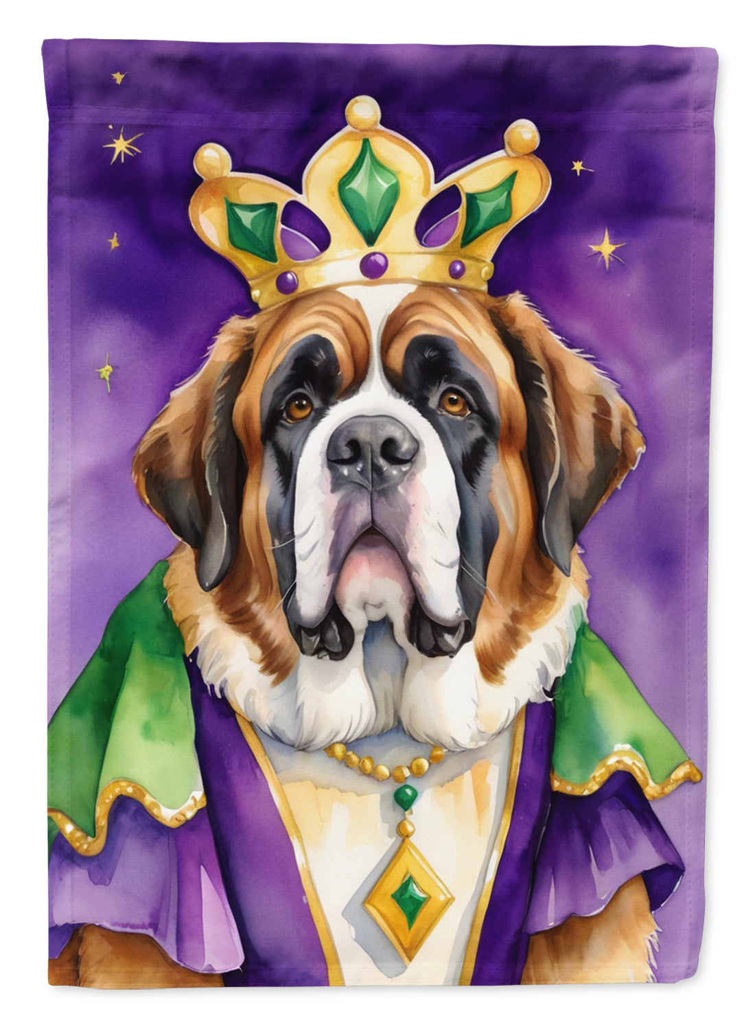 Buy this Saint Bernard King of Mardi Gras Garden Flag