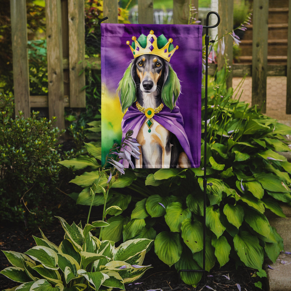 Saluki King of Mardi Gras Garden Flag