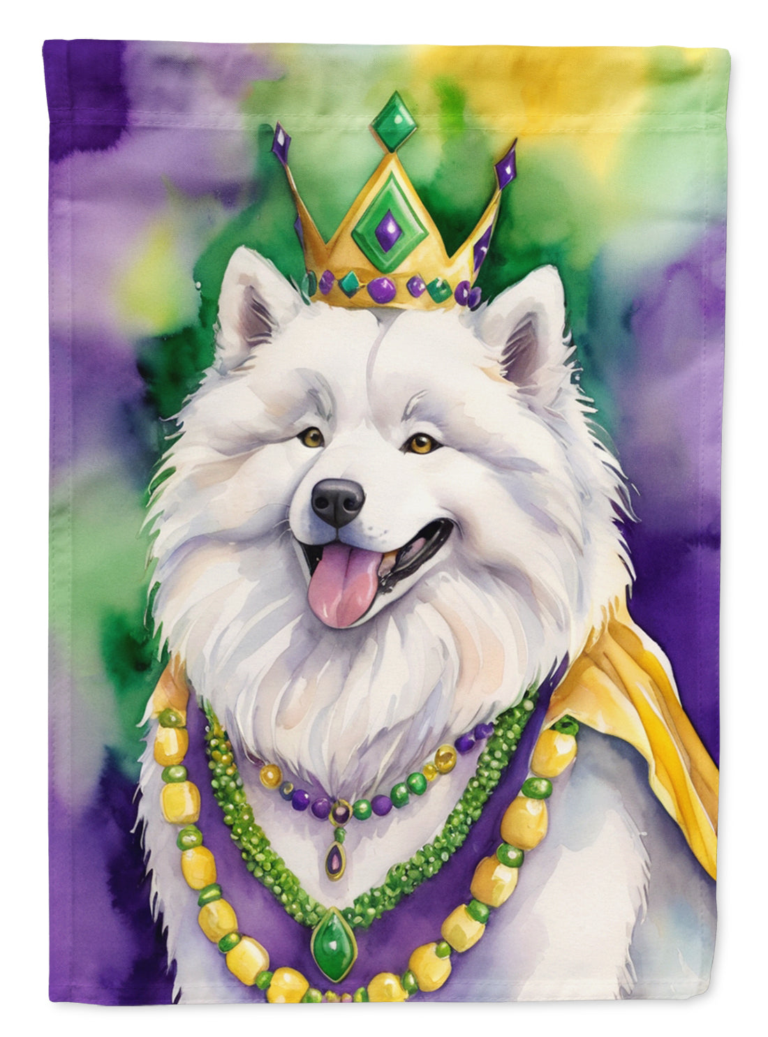 Buy this Samoyed King of Mardi Gras House Flag