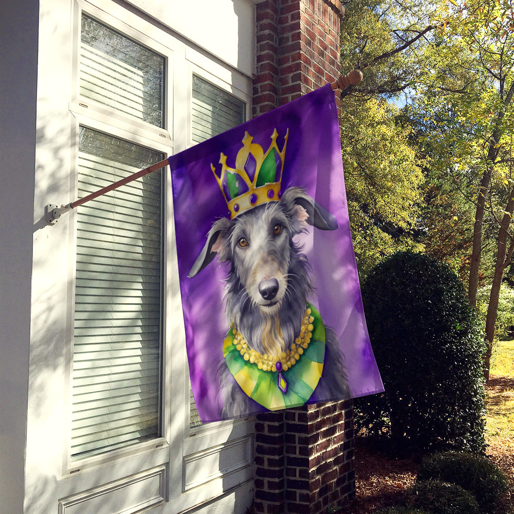 Scottish Deerhound King of Mardi Gras House Flag