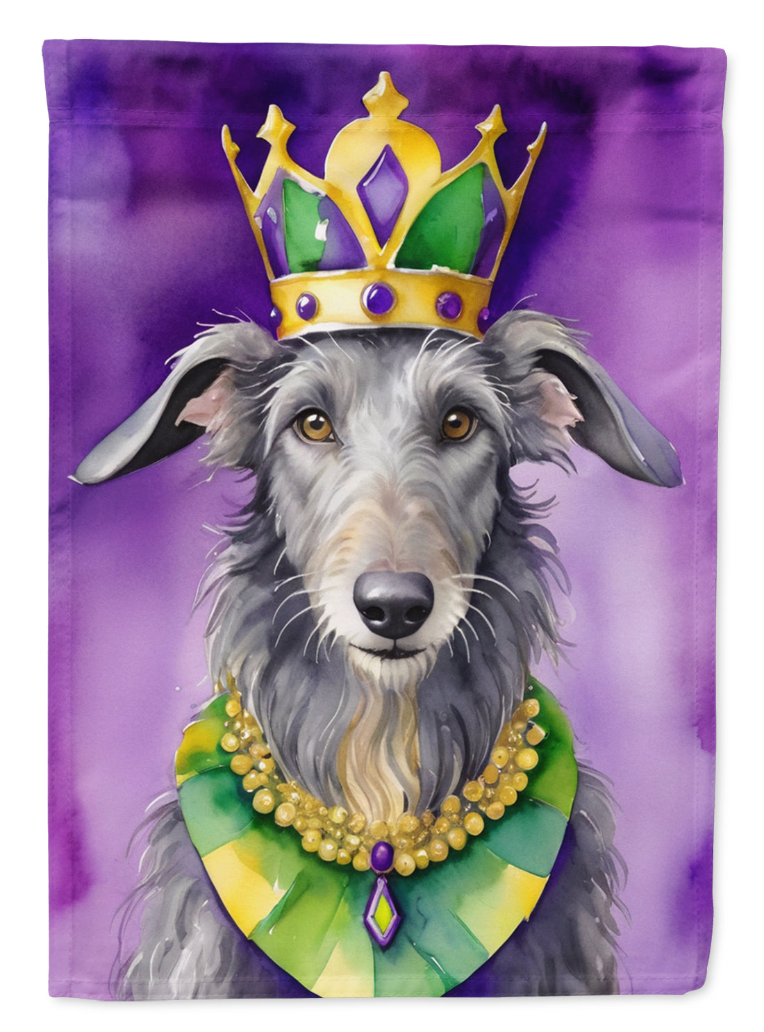 Buy this Scottish Deerhound King of Mardi Gras Garden Flag