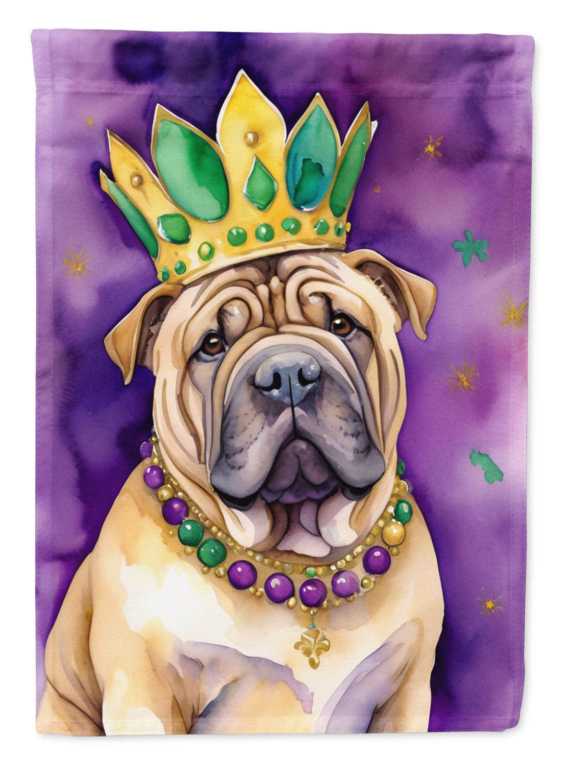 Buy this Shar Pei King of Mardi Gras Garden Flag