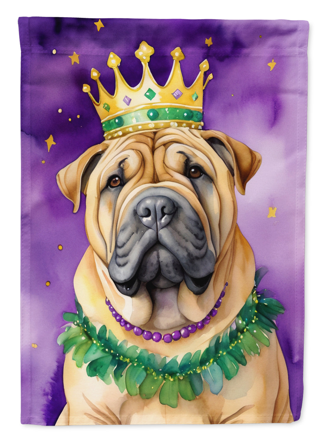 Buy this Shar Pei King of Mardi Gras House Flag