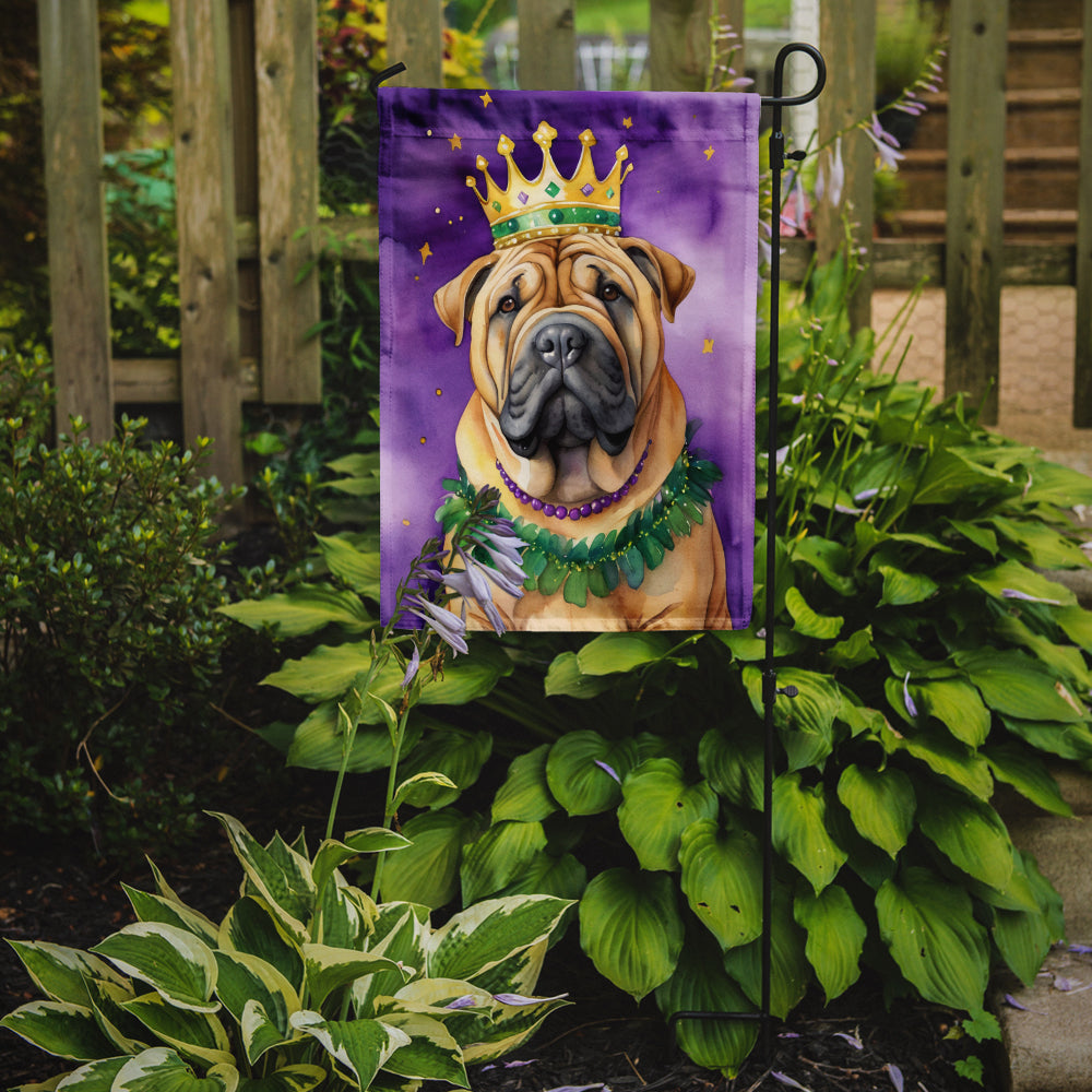 Shar Pei King of Mardi Gras Garden Flag