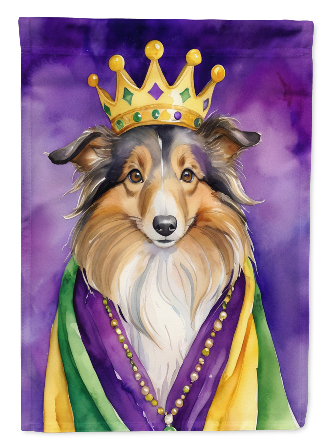 Buy this Sheltie King of Mardi Gras House Flag