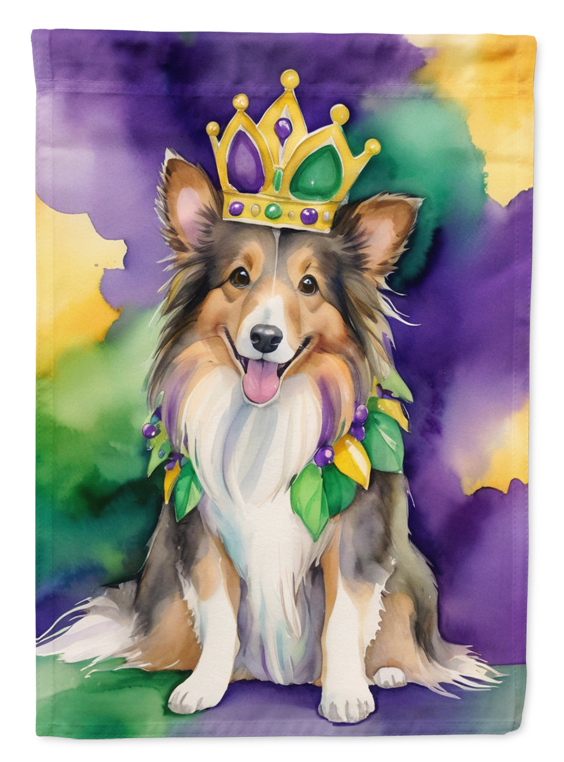 Buy this Sheltie King of Mardi Gras House Flag