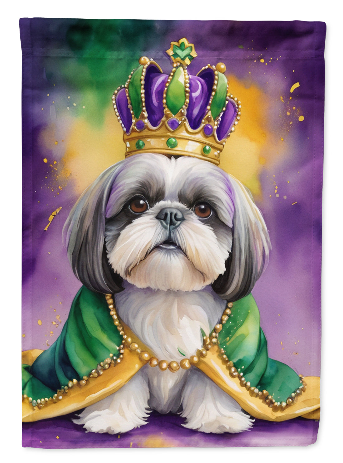 Buy this Shih Tzu King of Mardi Gras House Flag