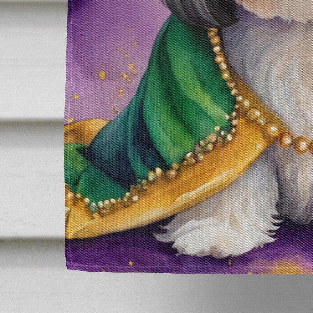 Shih Tzu King of Mardi Gras House Flag