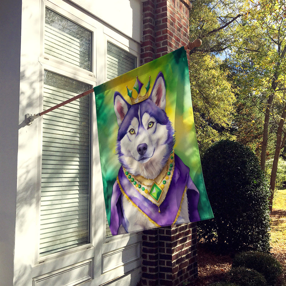 Buy this Siberian Husky King of Mardi Gras House Flag