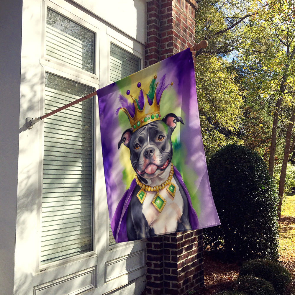 Staffordshire Bull Terrier King of Mardi Gras House Flag