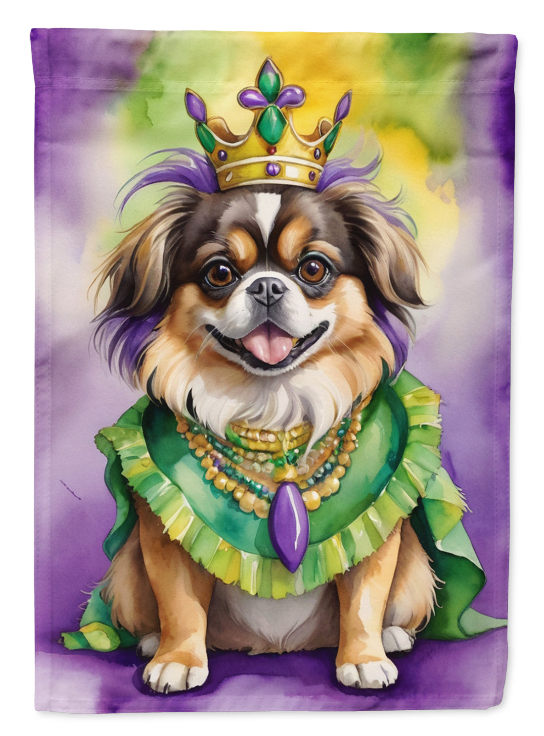 Buy this Tibetan Spaniel King of Mardi Gras House Flag