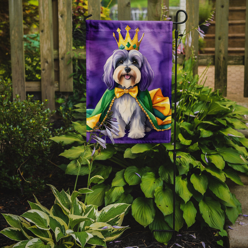 Tibetan Terrier King of Mardi Gras Garden Flag