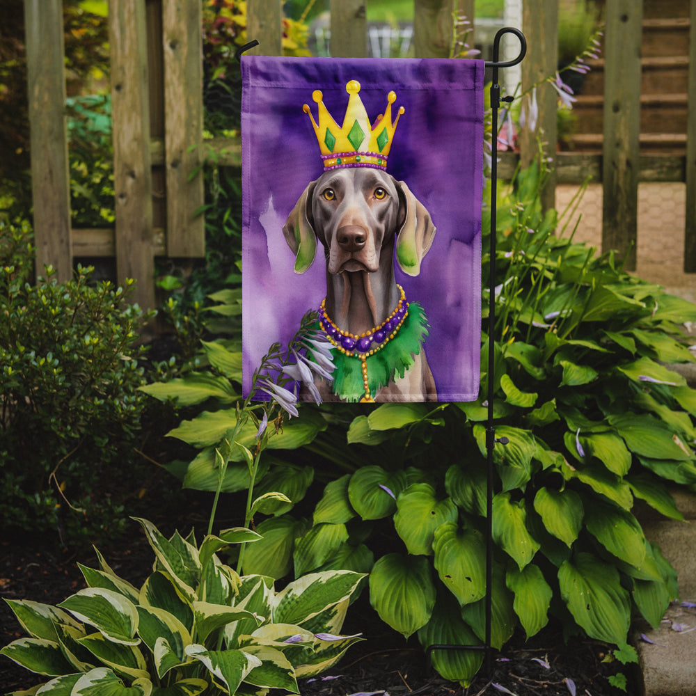 Weimaraner King of Mardi Gras Garden Flag