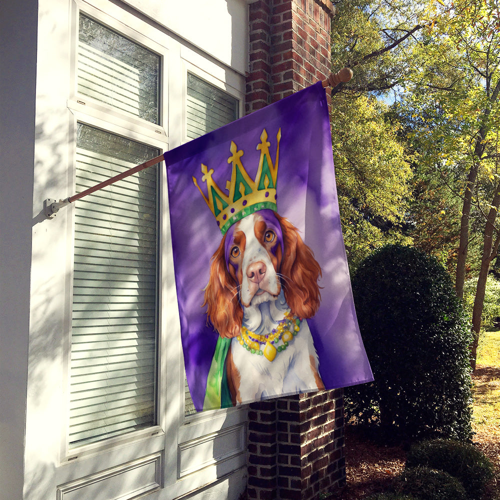 Welsh Springer Spaniel King of Mardi Gras House Flag