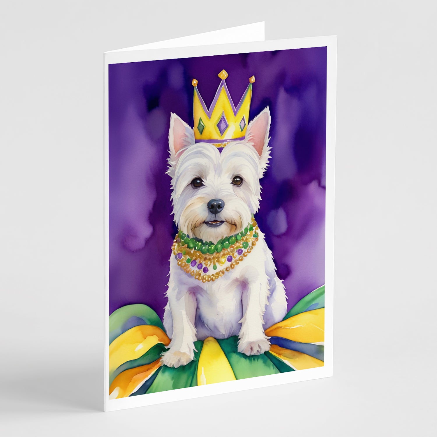 Buy this Westie King of Mardi Gras Greeting Cards Pack of 8