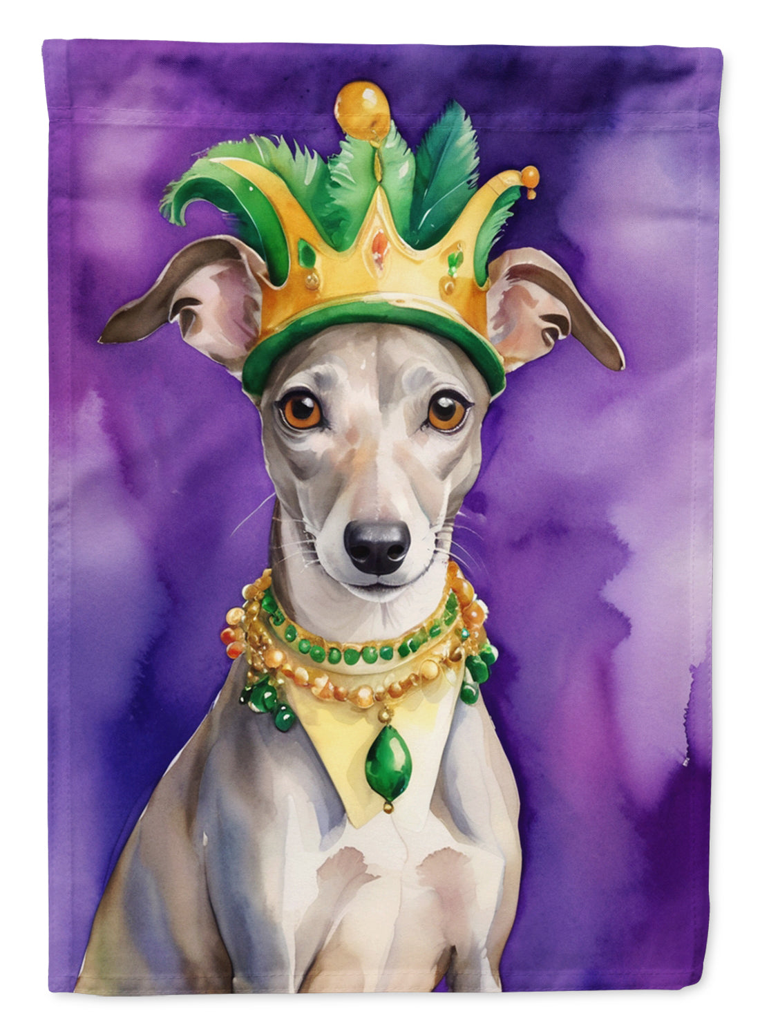 Buy this Whippet King of Mardi Gras House Flag