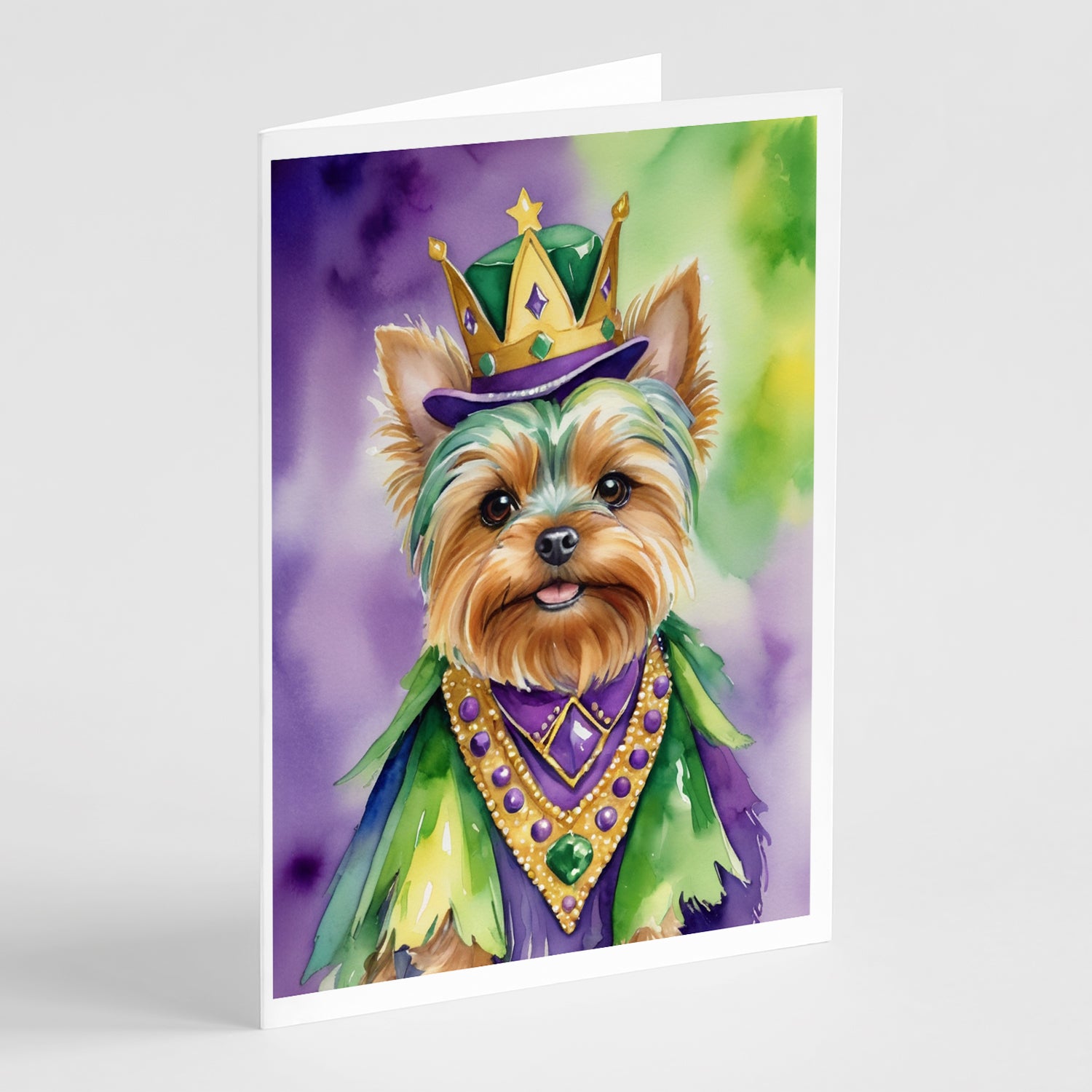 Buy this Yorkshire Terrier King of Mardi Gras Greeting Cards Pack of 8