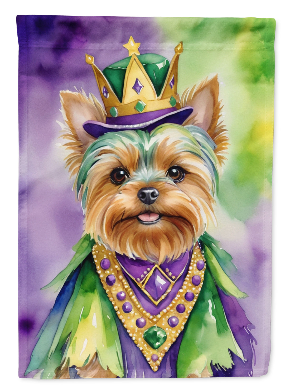 Buy this Yorkshire Terrier King of Mardi Gras Garden Flag