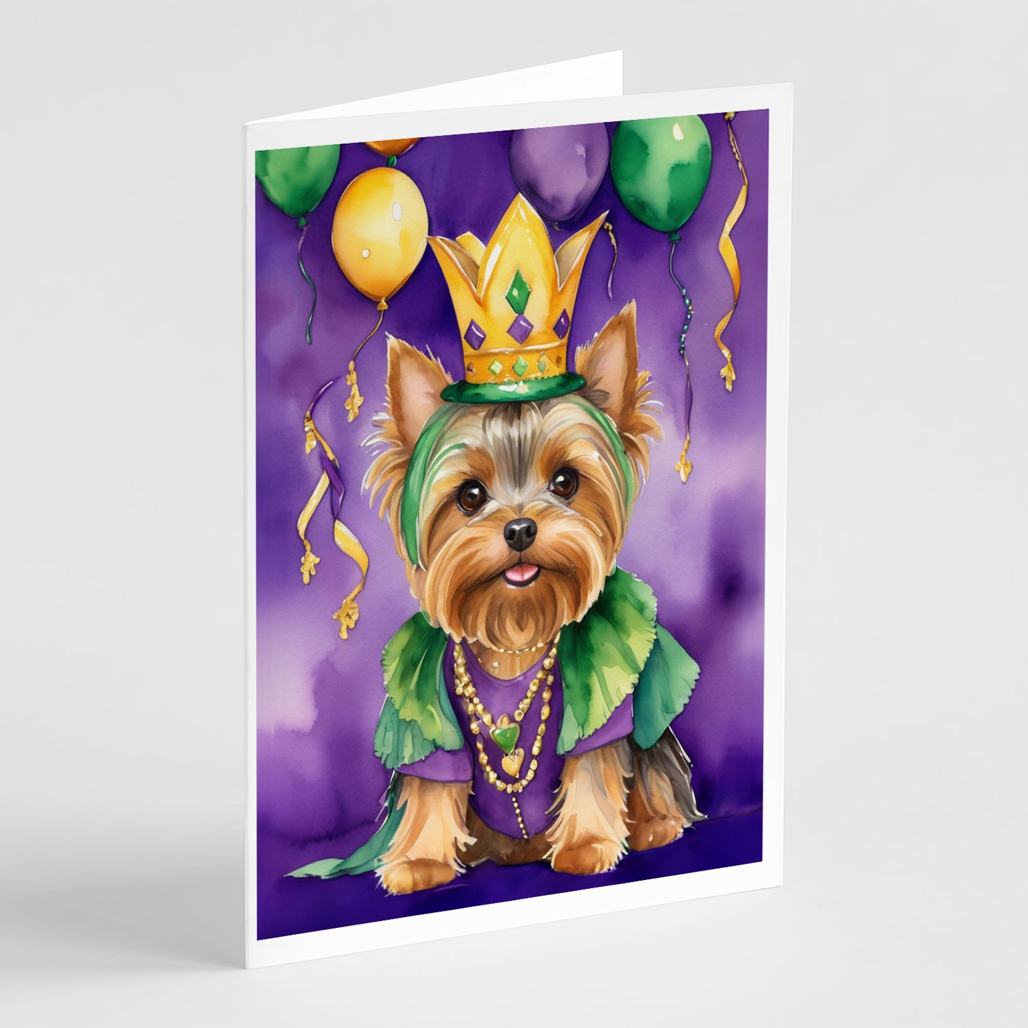 Buy this Yorkshire Terrier King of Mardi Gras Greeting Cards Pack of 8